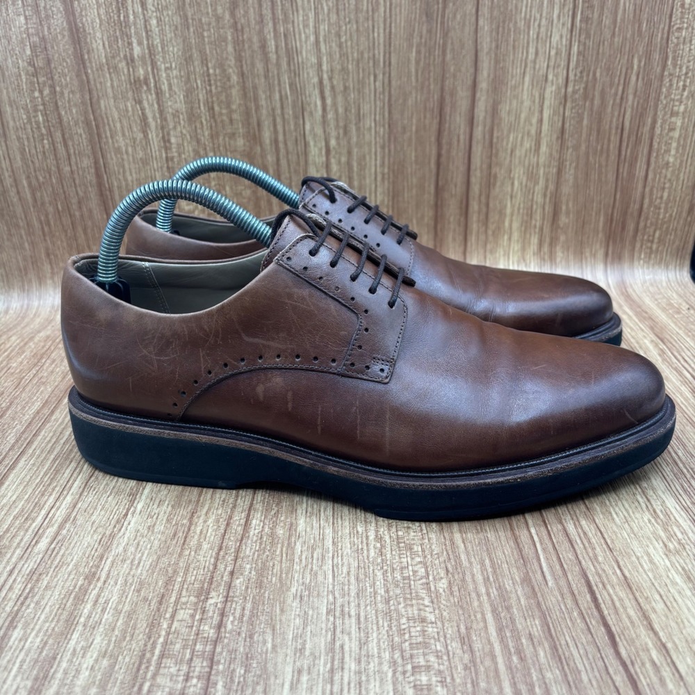 Allen Edmonds Brooklyn Light Plain Toe Derby Shoes Mens size 9.5 Brown Leather
